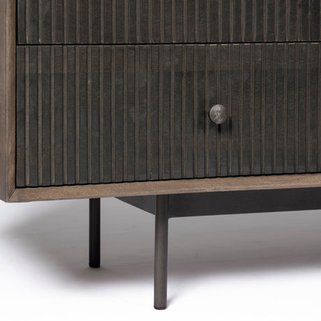 Grace 70Wx18.5Lx31.25H Two-Tone Brown Solid Wood 6 Drawer Sideboard from Mercana - Luna Furniture