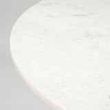 Tanner II 48" Round White Marble Top Black Metal Base Dining Table from Mercana - Luna Furniture