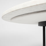 Tanner II 48" Round White Marble Top Black Metal Base Dining Table from Mercana - Luna Furniture