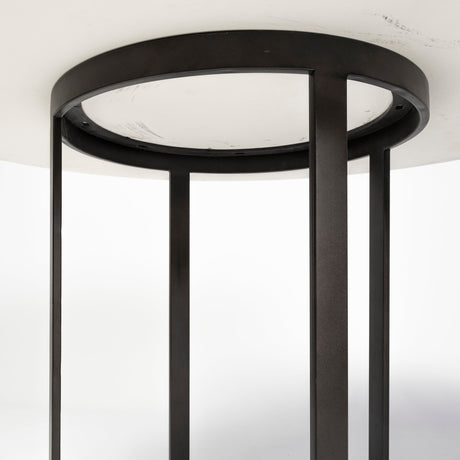 Tanner II 48" Round White Marble Top Black Metal Base Dining Table from Mercana - Luna Furniture