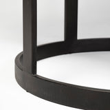 Tanner II 48" Round White Marble Top Black Metal Base Dining Table from Mercana - Luna Furniture