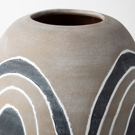 Cove Small Brown/White Ceramic Vase from Mercana - Luna Furniture
