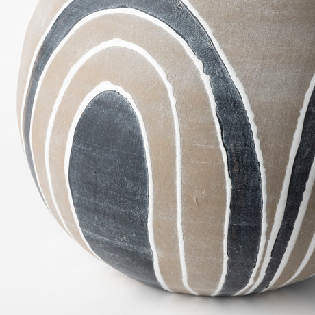 Cove Small Brown/White Ceramic Vase from Mercana - Luna Furniture
