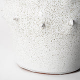 Julian Small Glossy White Ceramic Spoked Vase from Mercana - Luna Furniture