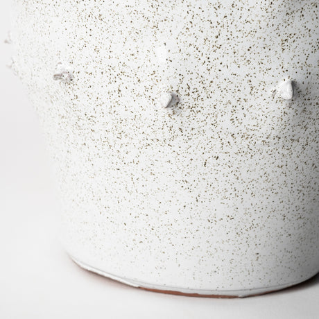 Julian Small Glossy White Ceramic Spoked Vase from Mercana - Luna Furniture