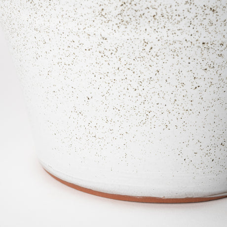 Julian Large Glossy White Ceramic Spoked Vase from Mercana - Luna Furniture