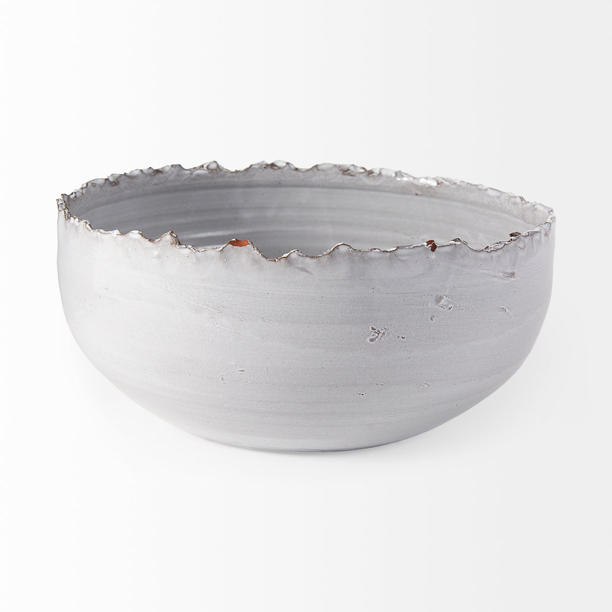 Larsen 13L x 13W White Ceramic Large Decorative Bowl from Mercana - Luna Furniture
