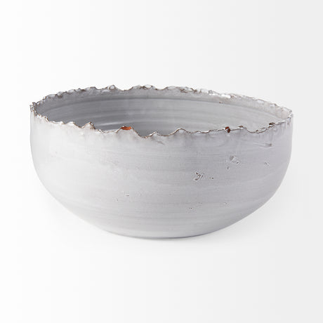 Larsen 13L x 13W White Ceramic Large Decorative Bowl from Mercana - Luna Furniture