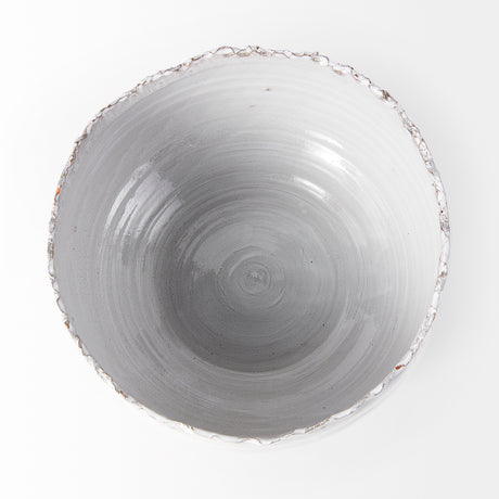 Larsen 13L x 13W White Ceramic Large Decorative Bowl from Mercana - Luna Furniture