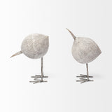 Snipe II 6L x 6W Off-White Resin Bird Ornament W/ Metal Feet from Mercana - Luna Furniture