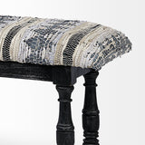 Denison II 56L x 15W Black Wood Base Woven-Leather Cushion Top Accent Bench from Mercana - Luna Furniture