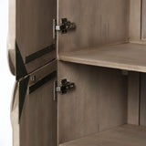 Excelsior II 68.1" H Light Brown Wood Gold Iron Base Storage Cabinet from Mercana - Luna Furniture