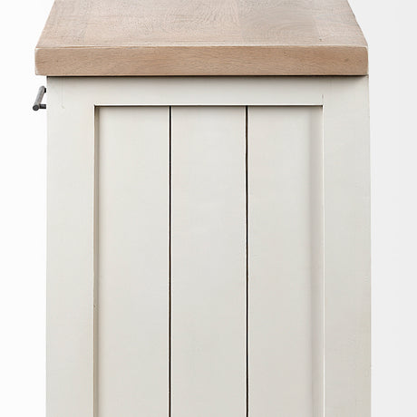 Fairview III Solid Wood Brown Top & White Frame 4 Cabinet Door Sideboard from Mercana - Luna Furniture