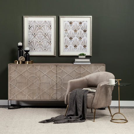 Serkis 15L x 15W Gold Metal Mirrored Base Round Tray from Mercana - Luna Furniture
