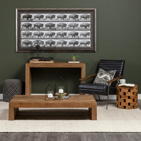 Ross Set of 2 Natural Wood W/ Black Metal Nesting Trays from Mercana - Luna Furniture