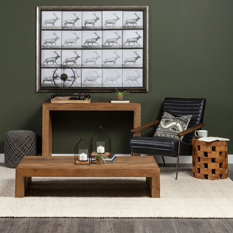 Allium Dark Gray Handwoven Wool Cylindrical Pouf from Mercana - Luna Furniture