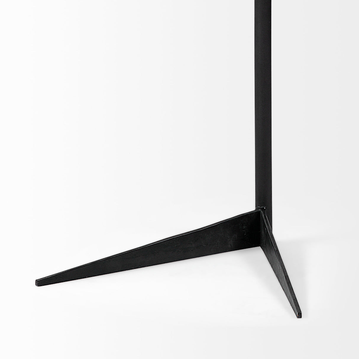 Ballatine II 15L x 15W x 27L White Marble Round Top White w/ Black Metal Base Accent Table from Mercana - Luna Furniture
