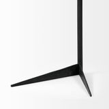 Ballatine II 15L x 15W x 27L White Marble Round Top White w/ Black Metal Base Accent Table from Mercana - Luna Furniture