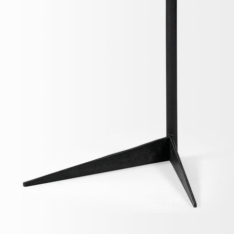 Ballatine II 15L x 15W x 27L White Marble Round Top White w/ Black Metal Base Accent Table from Mercana - Luna Furniture