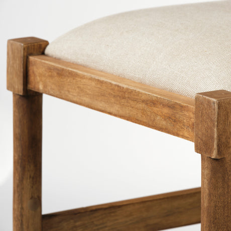 Trixie Cream Upholstered Seat Brown Wood Frame Counter Stool from Mercana - Luna Furniture