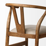 Trixie Cream Upholstered Seat Brown Wood Frame Counter Stool from Mercana - Luna Furniture