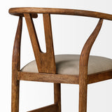 Trixie Cream Upholstered Seat Brown Wood Frame Bar Stool from Mercana - Luna Furniture