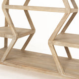 Dayton II 66L x 16W Natural Wooden Multi-Level Shelf Console Table from Mercana - Luna Furniture