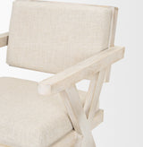 Topanga I Cream Fabric Wrap Blonde Wooden Frame Dining Chair from Mercana - Luna Furniture