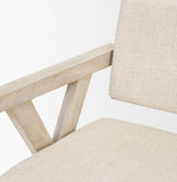 Topanga I Cream Fabric Wrap Blonde Wooden Frame Dining Chair from Mercana - Luna Furniture