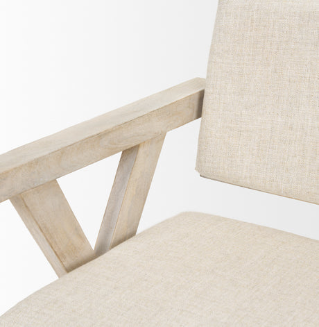 Topanga I Cream Fabric Wrap Blonde Wooden Frame Dining Chair from Mercana - Luna Furniture