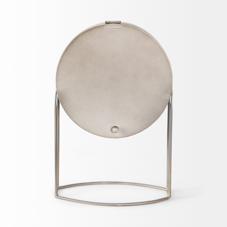 Aurus Matte Gray Metal Table Clock from Mercana - Luna Furniture