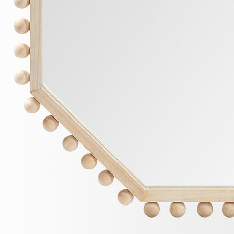 Torquay 33L x 33H Natural Wood Octagon Frame Mirror from Mercana - Luna Furniture