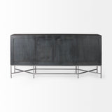 Hogarth I 72x15 Two-Tone Brown Solid Wood Base Silver Frame 4 Cabinet Sideboard from Mercana - Luna Furniture