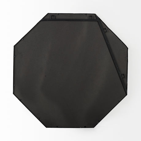 Helix 37" Octogon Black Metal Frame Mirror from Mercana - Luna Furniture