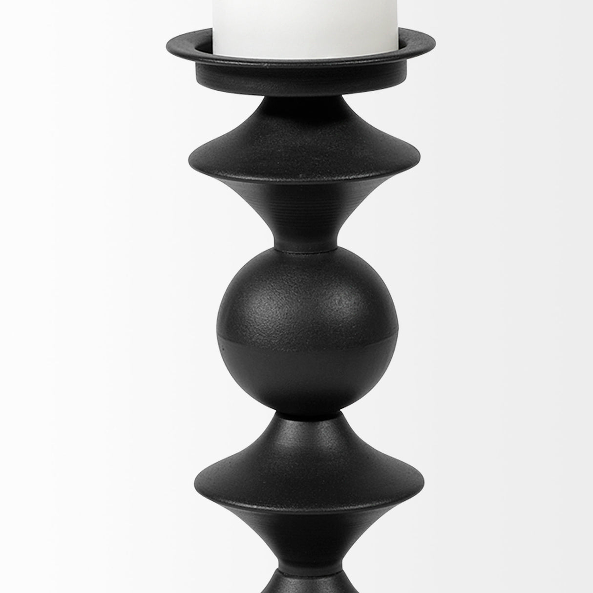 Candelero I Small Black Metal Grooved Table Candle Holder from Mercana - Luna Furniture