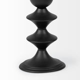 Candelero I Small Black Metal Grooved Table Candle Holder from Mercana - Luna Furniture