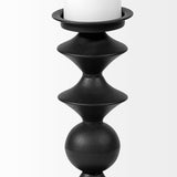 Candelero II Large Black Metal Grooved Table Candle Holder from Mercana - Luna Furniture