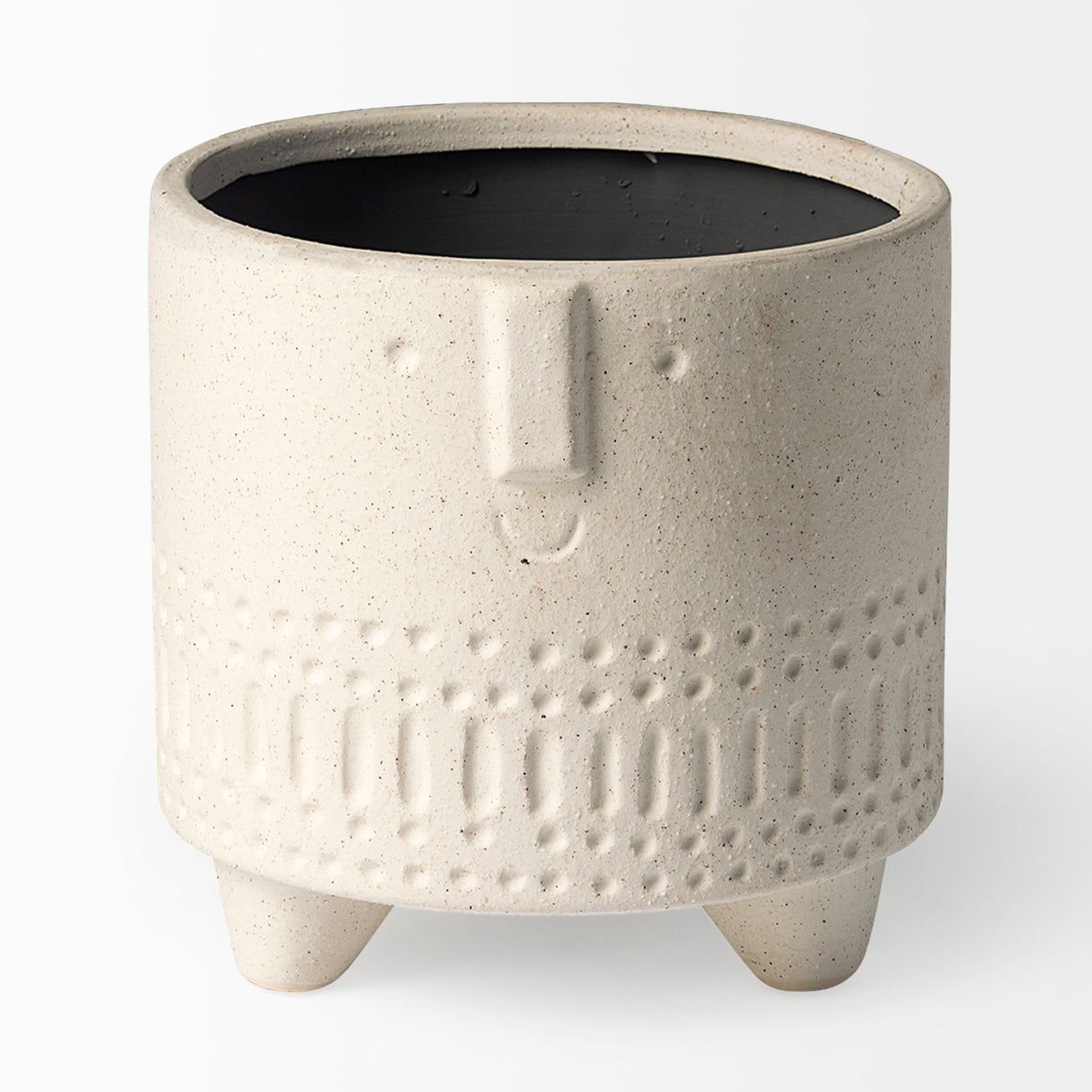 Jacob I Short White Ceramic Smiling Face Vase from Mercana - Luna Furniture