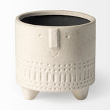 Jacob I Short White Ceramic Smiling Face Vase from Mercana - Luna Furniture