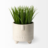 Jacob I Short White Ceramic Smiling Face Vase from Mercana - Luna Furniture