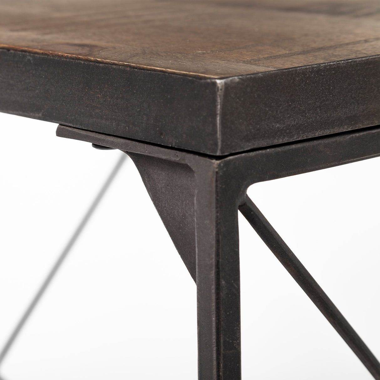 Trestman III 66L x 18W Brown Wood Top W/Black Iron Base Accent Bench from Mercana - Luna Furniture