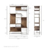 Morris III 47.25 X 15 X 75.5 Brown Wood and Silver Metal Frame 6 Shelf Shelving Unit from Mercana - Luna Furniture