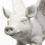 Hogbadi Set of 2 White Flying Pigs from Mercana - Luna Furniture