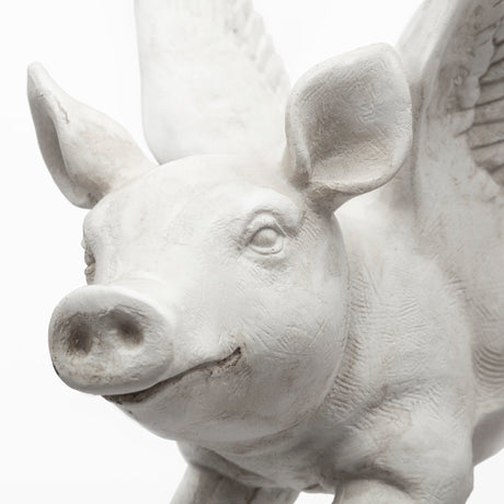 Hogbadi Set of 2 White Flying Pigs from Mercana - Luna Furniture