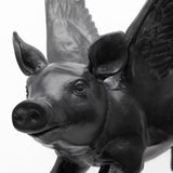 Hogbadi Set of 2 Black Flying Pigs from Mercana - Luna Furniture