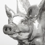 Hogbadi Set of 2 Silver Flying Pigs from Mercana - Luna Furniture