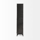 Poppy II 73.8" H Black Metal With Glass Door Display Cabinet from Mercana - Luna Furniture