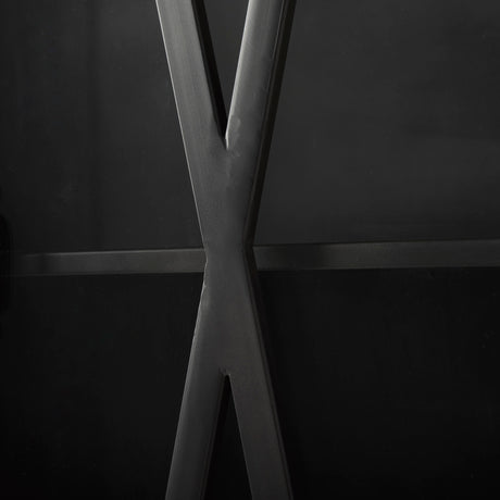 Poppy II 73.8" H Black Metal With Glass Door Display Cabinet from Mercana - Luna Furniture