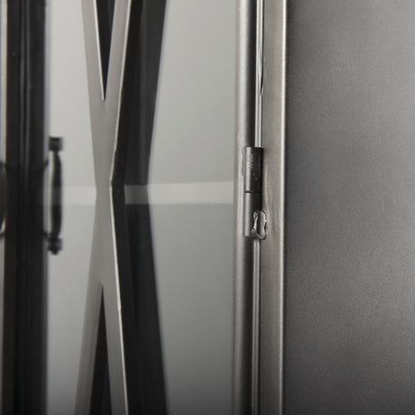 Poppy II 73.8" H Black Metal With Glass Door Display Cabinet from Mercana - Luna Furniture