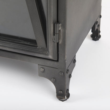 Poppy II 73.8" H Black Metal With Glass Door Display Cabinet from Mercana - Luna Furniture